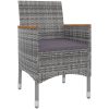 Matgrupp för trädgården med dynor 5 delar konstrotting och glas vidaXL 80 cm table length – miniatyr 3
