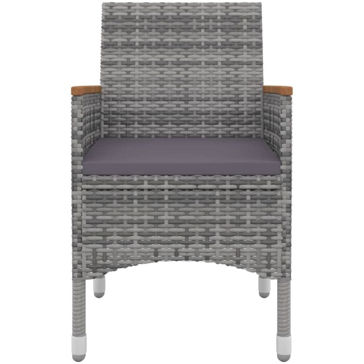 Matgrupp för trädgården med dynor 5 delar konstrotting och glas vidaXL 80 cm table length – bild 4