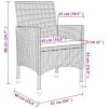 Matgrupp för trädgården med dynor 5 delar konstrotting och glas vidaXL 80 cm table length – miniatyr 8