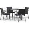 Matgrupp för trädgården med dynor 5 delar konstrottning & stål vidaXL 80 cm table length – miniatyr 2