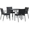 Matgrupp för trädgården med dynor 5 delar konstrottning & stål vidaXL 80 cm table length – miniatyr 3