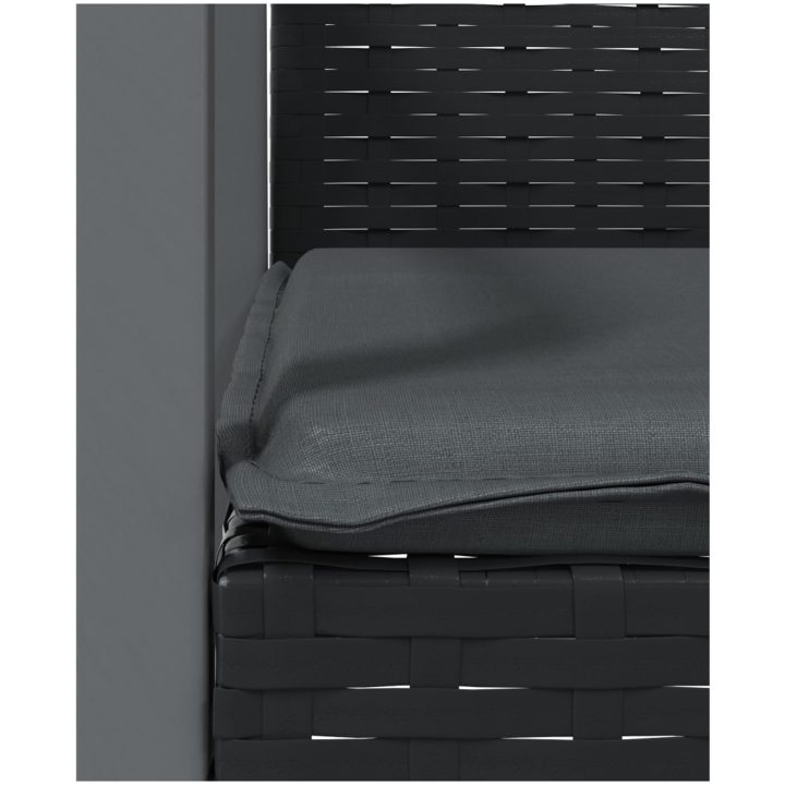 Matgrupp för trädgården med dynor 5 delar konstrottning & stål vidaXL 80 cm table length – bild 7