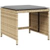 Matgrupp för trädgården med dynor 5 delar mixbeige konstrotting vidaXL – miniatyr 12