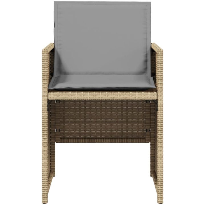 Matgrupp för trädgården med dynor 5 delar mixbeige konstrotting vidaXL – bild 5