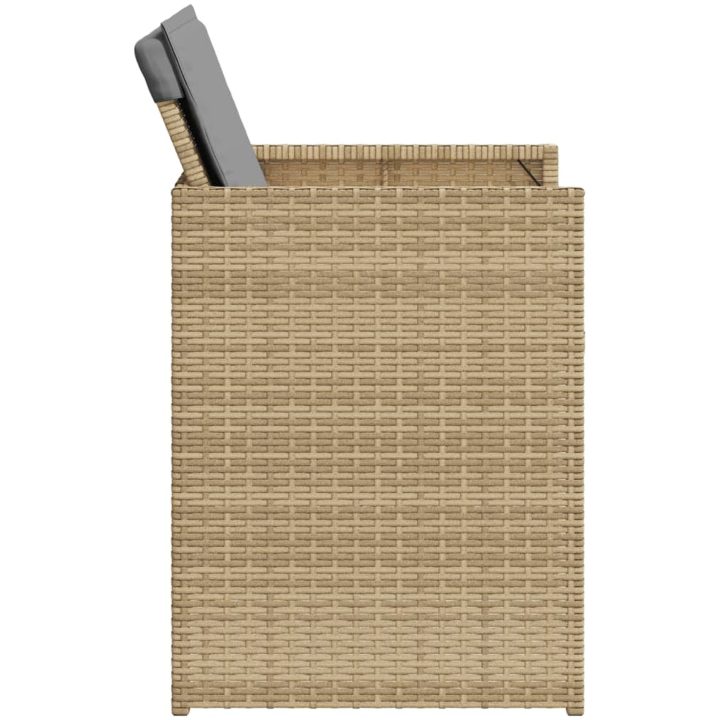 Matgrupp för trädgården med dynor 5 delar mixbeige konstrotting vidaXL – bild 6