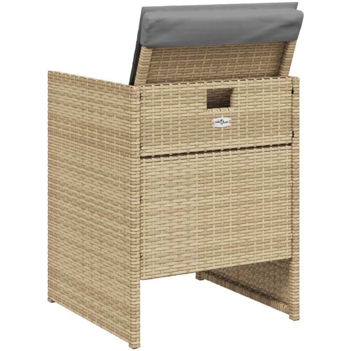 Matgrupp för trädgården med dynor 5 delar mixbeige konstrotting vidaXL – bild 7
