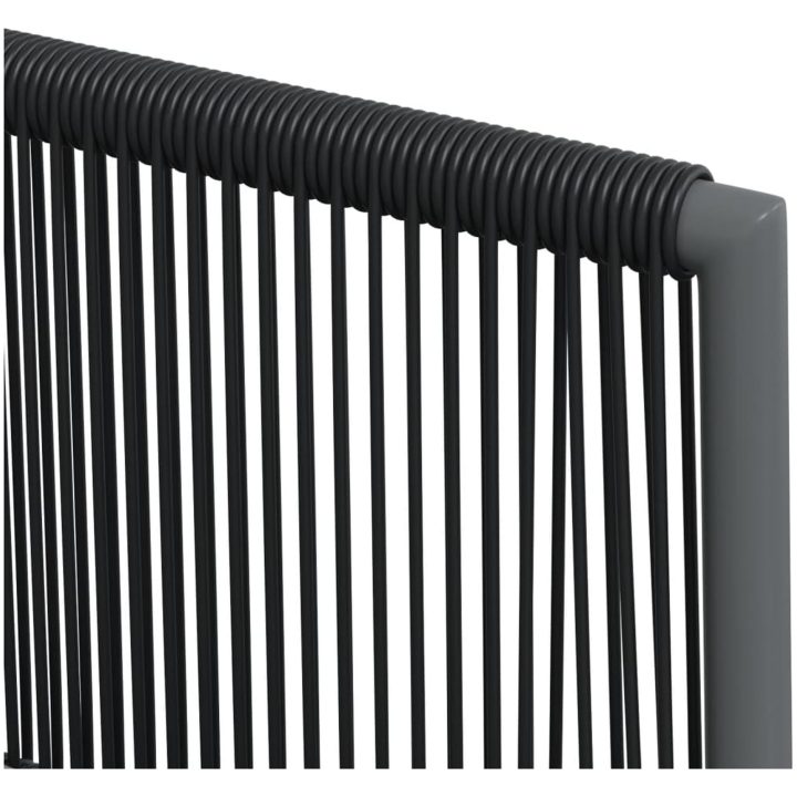 Matgrupp för trädgården med dynor 5 delar svart konstr. & stål vidaXL 80 cm table length – bild 8