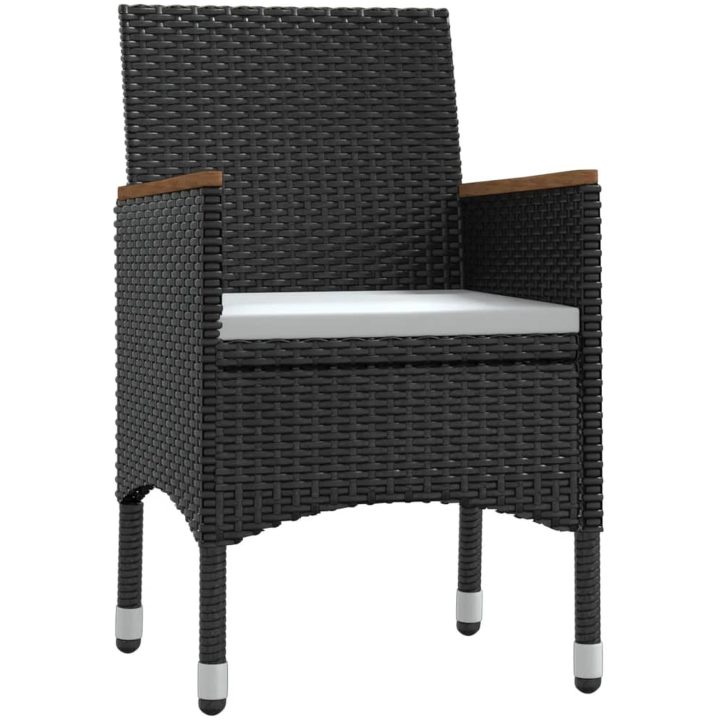 Matgrupp för trädgården med dynor 5 delar svart vidaXL 80 cm table length – bild 3