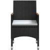 Matgrupp för trädgården med dynor 5 delar svart vidaXL 80 cm table length – miniatyr 4