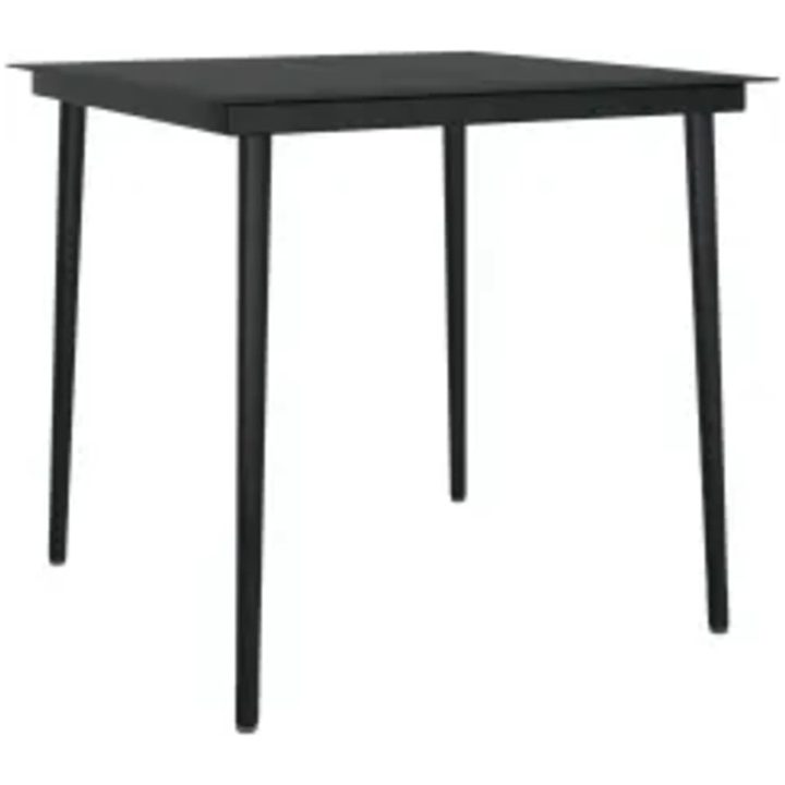 Matgrupp för trädgården med dynor 5 delar svart vidaXL 80 cm table length – bild 5