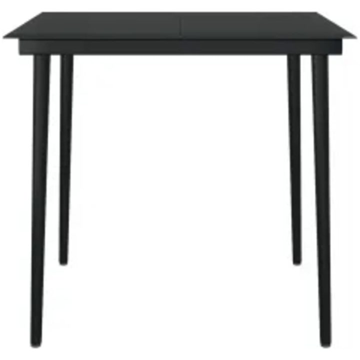 Matgrupp för trädgården med dynor 5 delar svart vidaXL 80 cm table length – bild 6