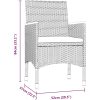 Matgrupp för trädgården med dynor 5 delar svart vidaXL 80 cm table length – miniatyr 8