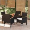 Matgrupp för trädgården med dynor 5 delar svart vidaXL 80 cm table length – miniatyr 1