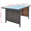 Matgrupp för trädgården med dynor 6 delar konstrotting brun vidaXL – miniatyr 9