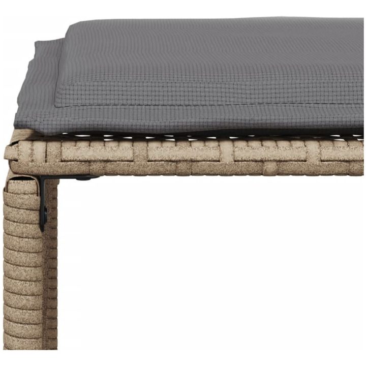 Matgrupp för trädgården med dynor 7 delar beige konstrotting vidaXL – bild 11