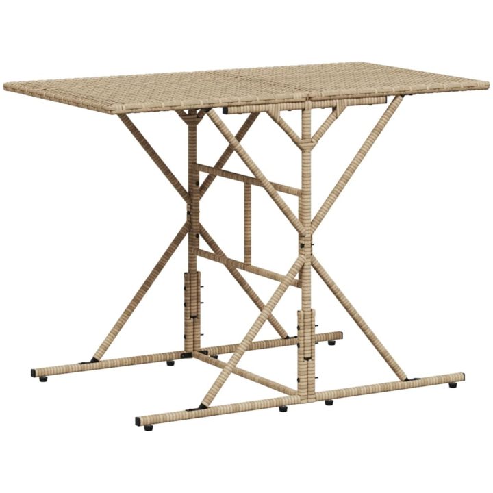Matgrupp för trädgården med dynor 7 delar beige konstrotting vidaXL – bild 3