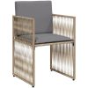 Matgrupp för trädgården med dynor 7 delar beige konstrotting vidaXL – miniatyr 5