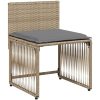 Matgrupp för trädgården med dynor 7 delar beige konstrotting vidaXL – miniatyr 6