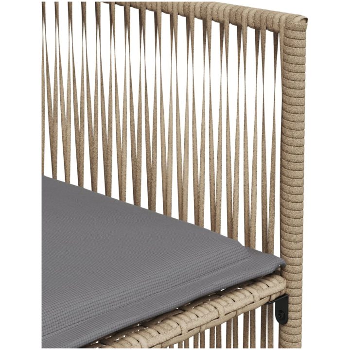 Matgrupp för trädgården med dynor 7 delar beige konstrotting vidaXL – bild 9