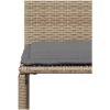 Matgrupp för trädgården med dynor 7 delar beige konstrotting vidaXL – miniatyr 10