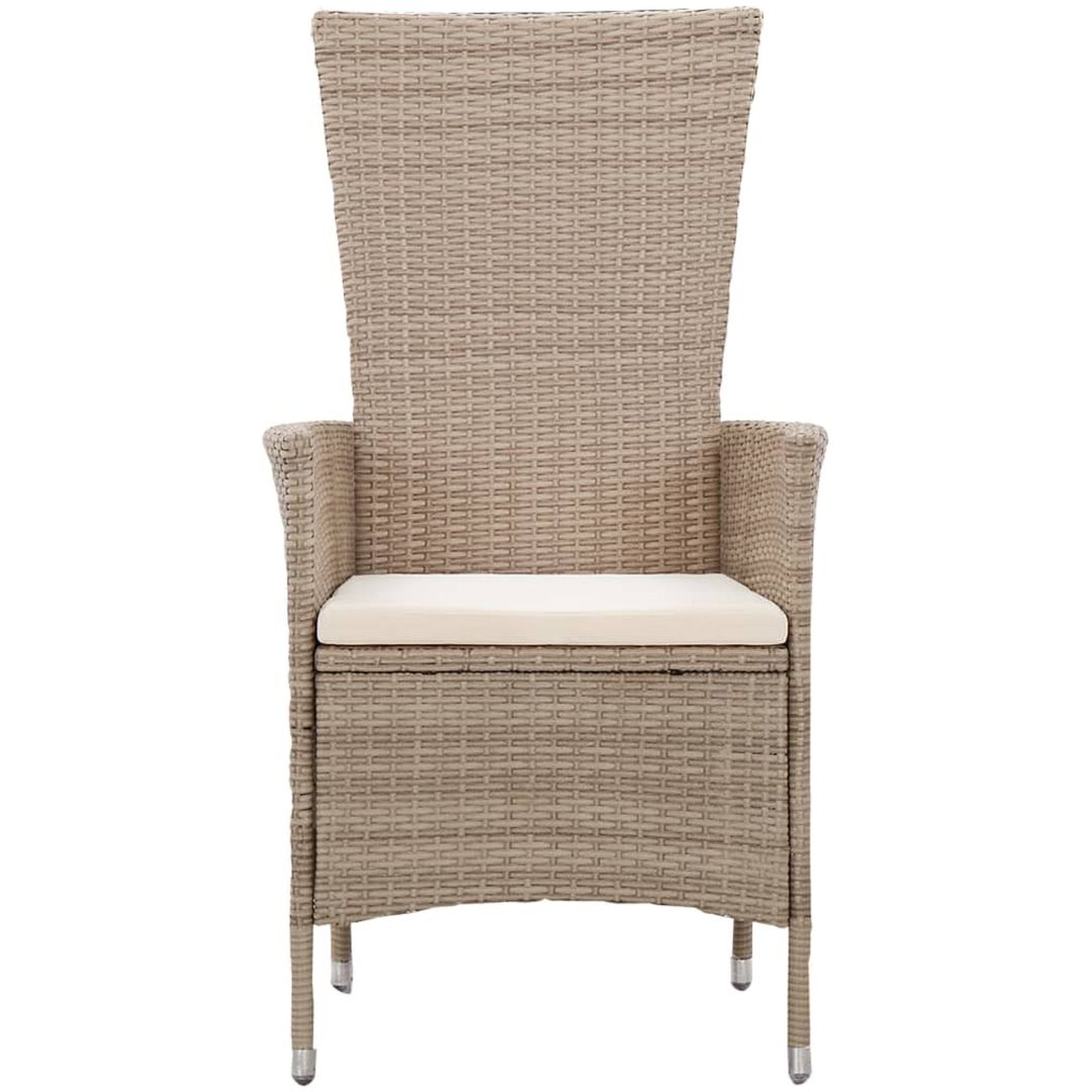 Matgrupp för trädgården med dynor 7 delar beige vidaXL – bild 6