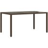 Matgrupp för trädgården med dynor 7 delar brun konstrotting vidaXL 150 x 90 x 75 cm – miniatyr 4