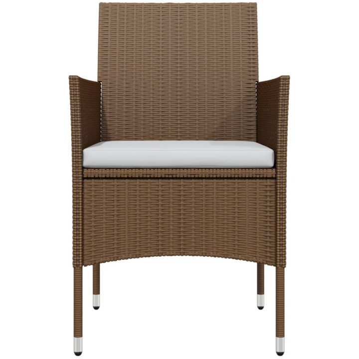 Matgrupp för trädgården med dynor 7 delar brun och svart vidaXL 80 cm table length – bild 4