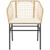 Matgrupp för trädgården med dynor 7 delar brun polyrotting glas vidaXL 160 x 80 x 74 cm – miniatyr 4