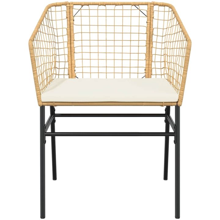 Matgrupp för trädgården med dynor 7 delar brun polyrotting glas vidaXL 160 x 80 x 74 cm – bild 4