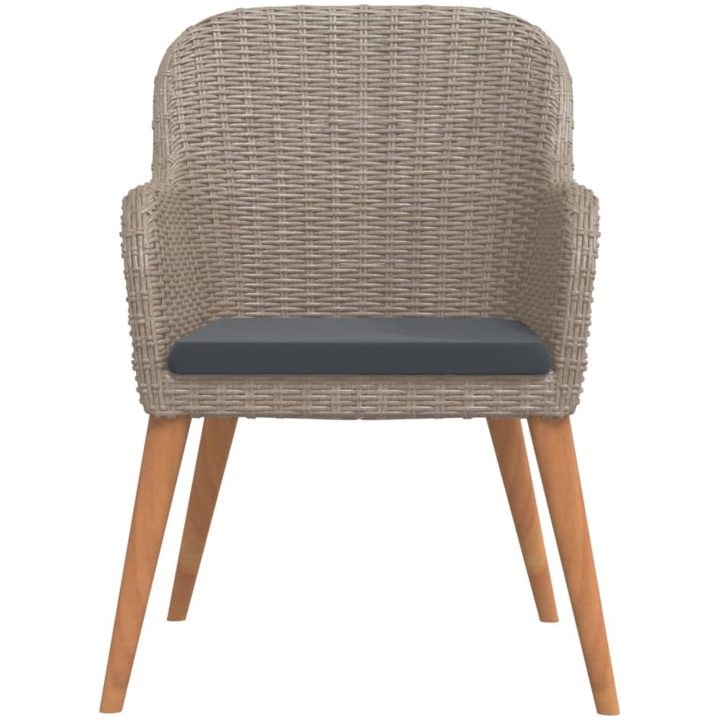 Matgrupp för trädgården med dynor 7 delar brun vidaXL 140 cm table length – bild 4