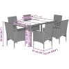 Matgrupp för trädgården med dynor 7 delar grå konstrotting&glas vidaXL 150 x 90 x 75 cm – miniatyr 7