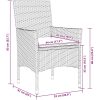 Matgrupp för trädgården med dynor 7 delar grå konstrotting&glas vidaXL 150 x 90 x 75 cm – miniatyr 8