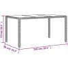 Matgrupp för trädgården med dynor 7 delar grå konstrotting&glas vidaXL 150 x 90 x 75 cm – miniatyr 9