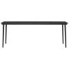 Matgrupp för trädgården med dynor 7 delar grå och svart vidaXL 200 cm table length – miniatyr 6