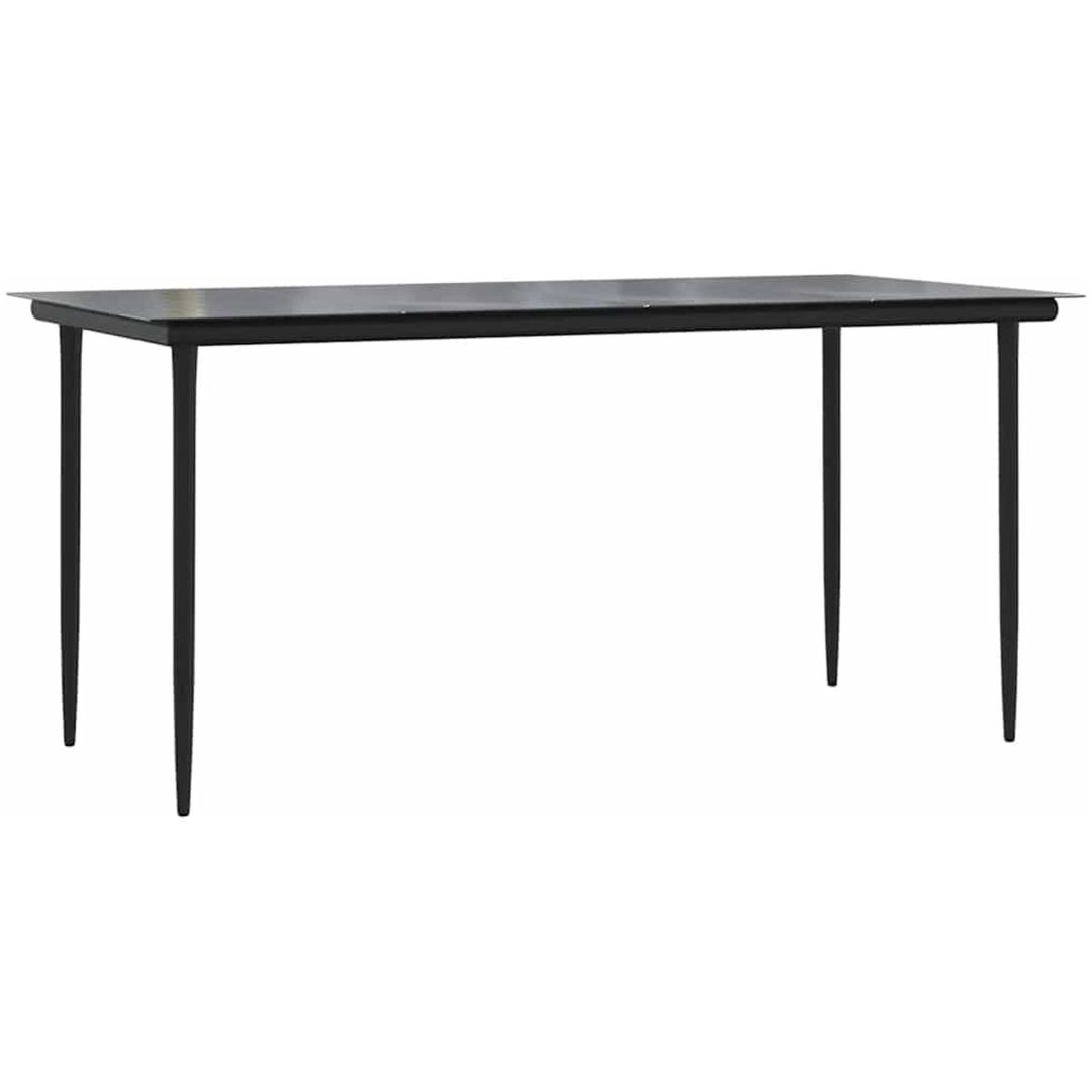 Matgrupp för trädgården med dynor 7 delar grå polyrotting glas vidaXL 160 x 80 x 74 cm – bild 6