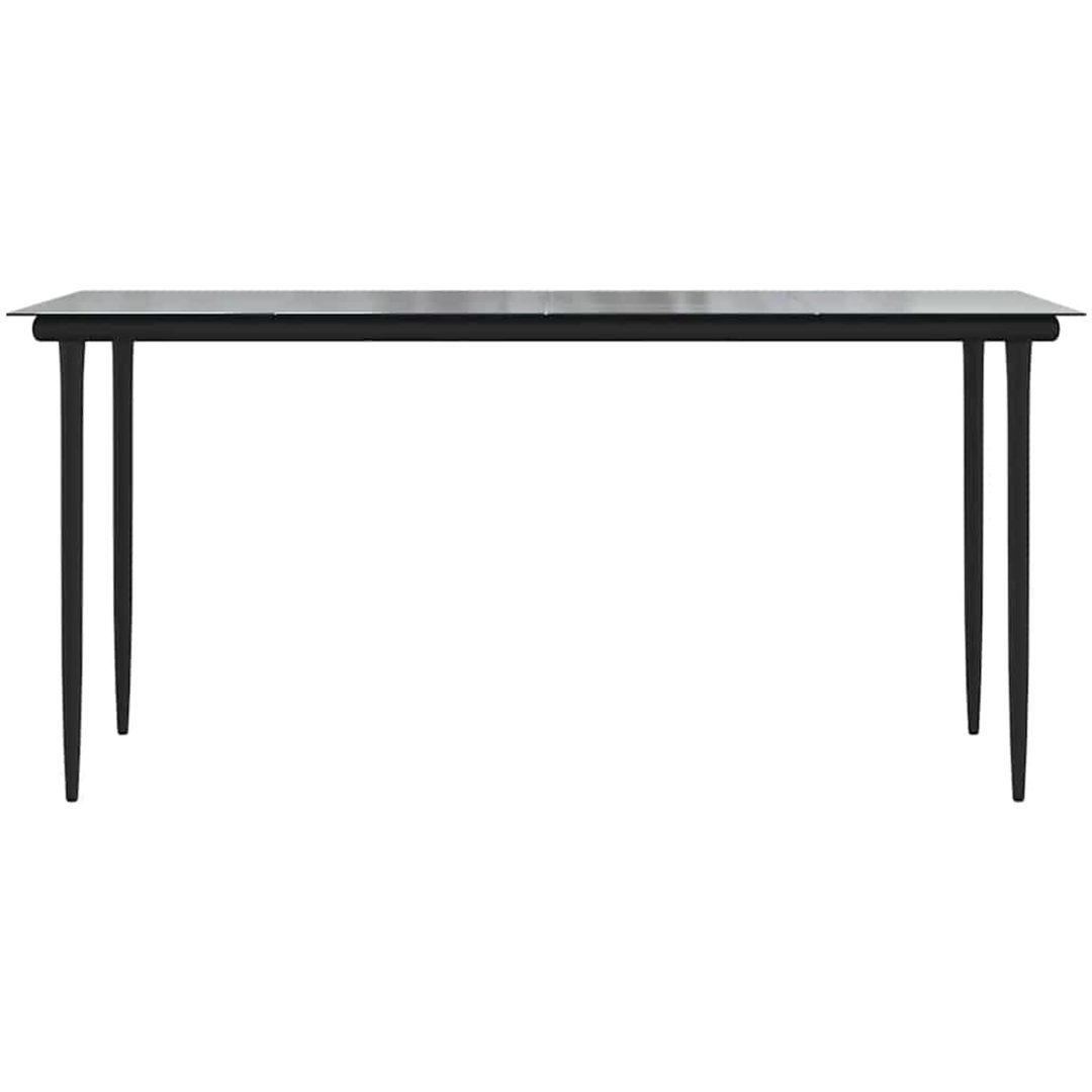 Matgrupp för trädgården med dynor 7 delar grå polyrotting glas vidaXL 160 x 80 x 74 cm – bild 7