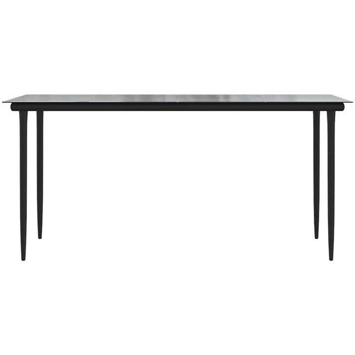 Matgrupp för trädgården med dynor 7 delar grå polyrotting glas vidaXL 160 x 80 x 74 cm – bild 7