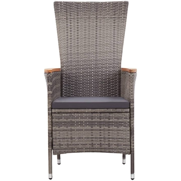 Matgrupp för trädgården med dynor 7 delar grå vidaXL 140 cm table length – bild 4