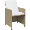 Matgrupp för trädgården med dynor 7 delar konstrotting beige vidaXL 163 cm bordslängd – miniatyr 5