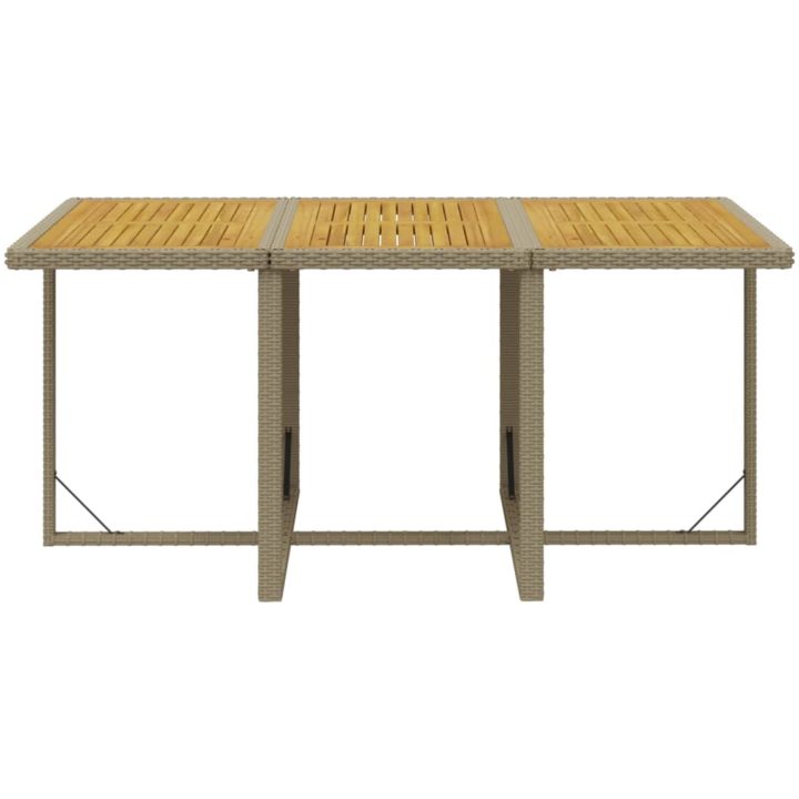 Matgrupp för trädgården med dynor 7 delar konstrotting beige vidaXL 163 cm bordslängd – bild 8