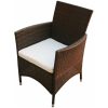 Matgrupp för trädgården med dynor 7 delar konstrotting brun vidaXL 150 cm bordslängd – miniatyr 5