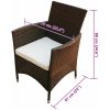Matgrupp för trädgården med dynor 7 delar konstrotting brun vidaXL 150 cm bordslängd – miniatyr 8