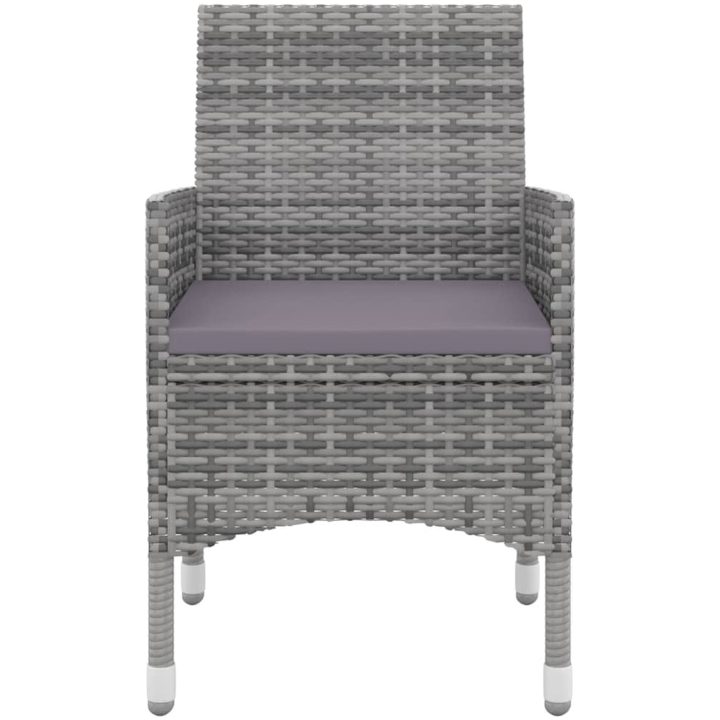 Matgrupp för trädgården med dynor 7 delar konstrotting och glas vidaXL 140 cm table length – bild 4