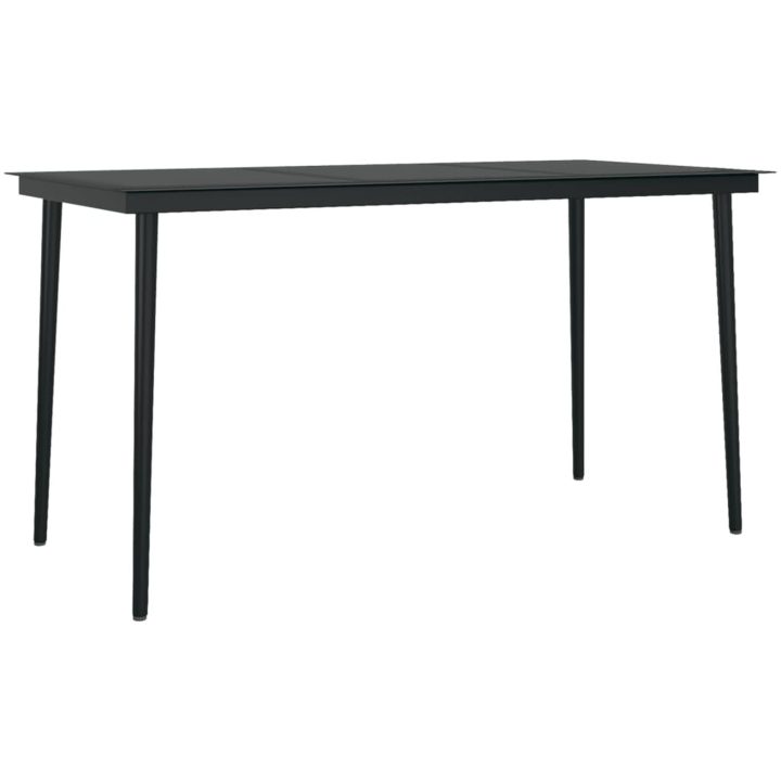 Matgrupp för trädgården med dynor 7 delar konstrotting och glas vidaXL 140 cm table length – bild 5
