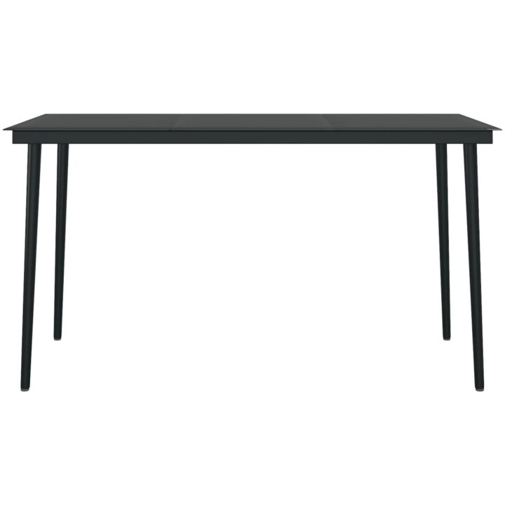Matgrupp för trädgården med dynor 7 delar konstrotting och glas vidaXL 140 cm table length – bild 6