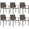 Matgrupp för trädgården med dynor 7 delar konstrotting & stål vidaXL 140 cm table length – miniatyr 4