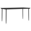 Matgrupp för trädgården med dynor 7 delar konstrotting & stål vidaXL 140 cm table length – miniatyr 6