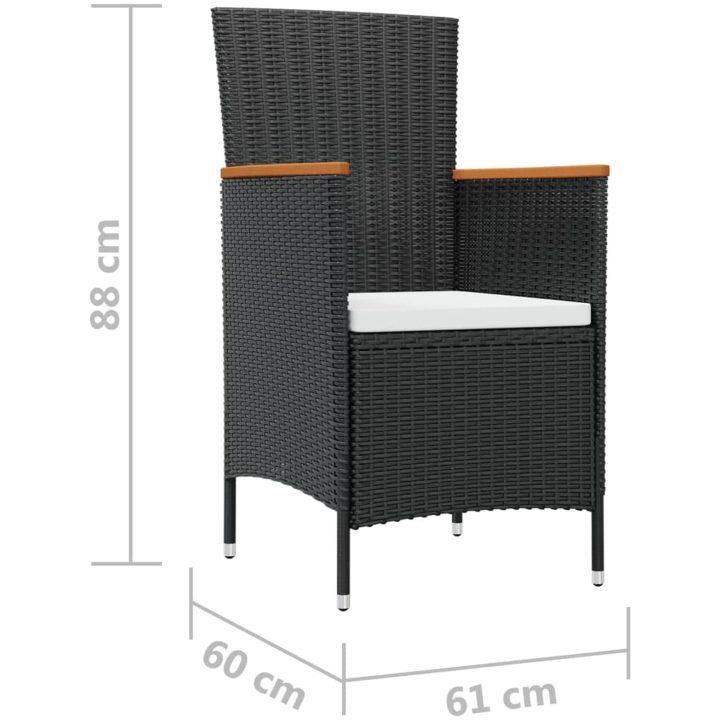 Matgrupp för trädgården med dynor 7 delar konstrotting vidaXL 150 cm bordslängd – bild 10