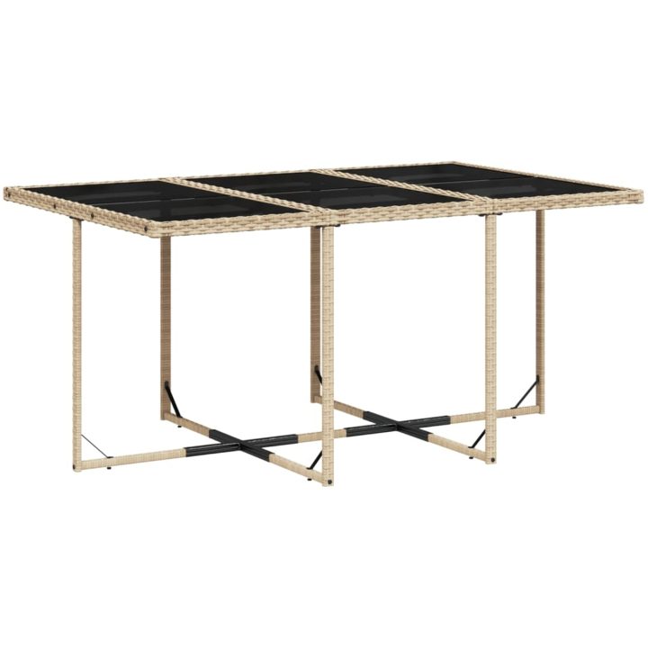 Matgrupp för trädgården med dynor 7 delar mixbeige konstrotting vidaXL – bild 4