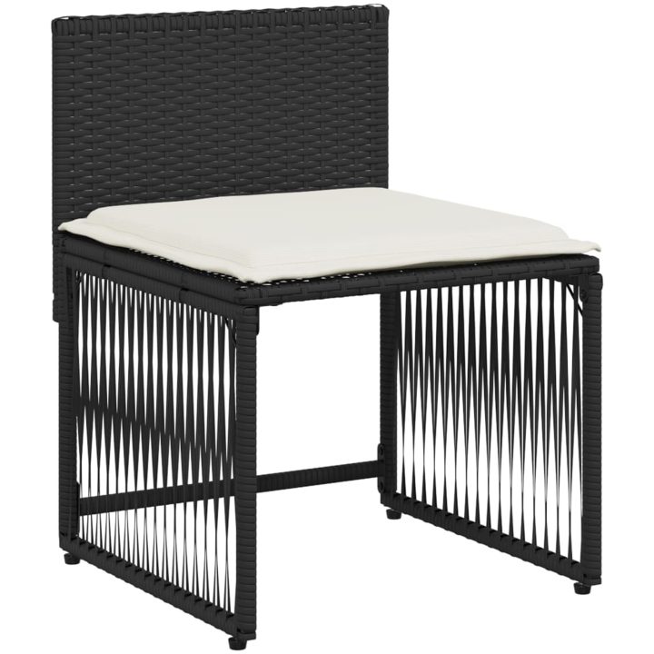 Matgrupp för trädgården med dynor 7 delar svart konstrotting vidaXL – bild 6